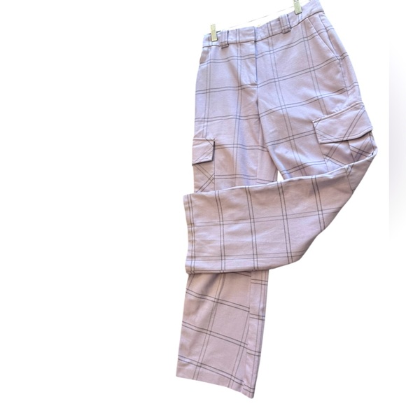 Sunday Best 0 EUC wool blend Lavender Checkered Cargo Pants wide leg/flare - Picture 13 of 13